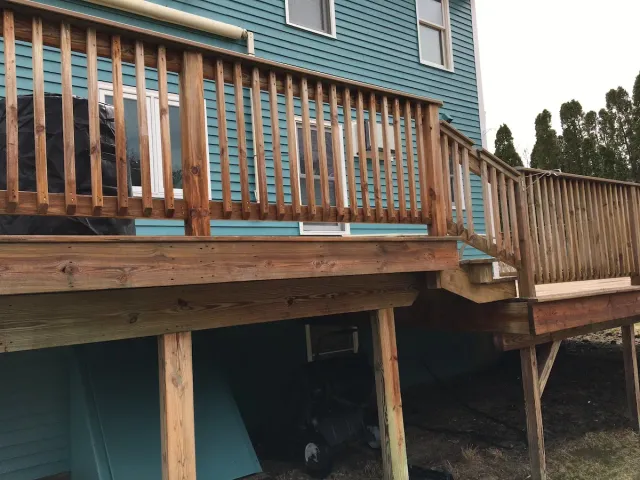 Freshly cleaned wood deck in Holden, MA — Pro Pressure Washing