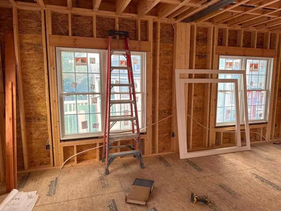 Shrewsbury,Ma new living room addition rough wiring completed.