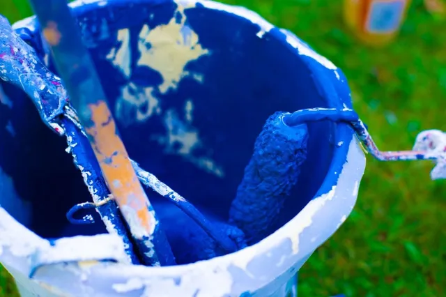Blue bucket painting