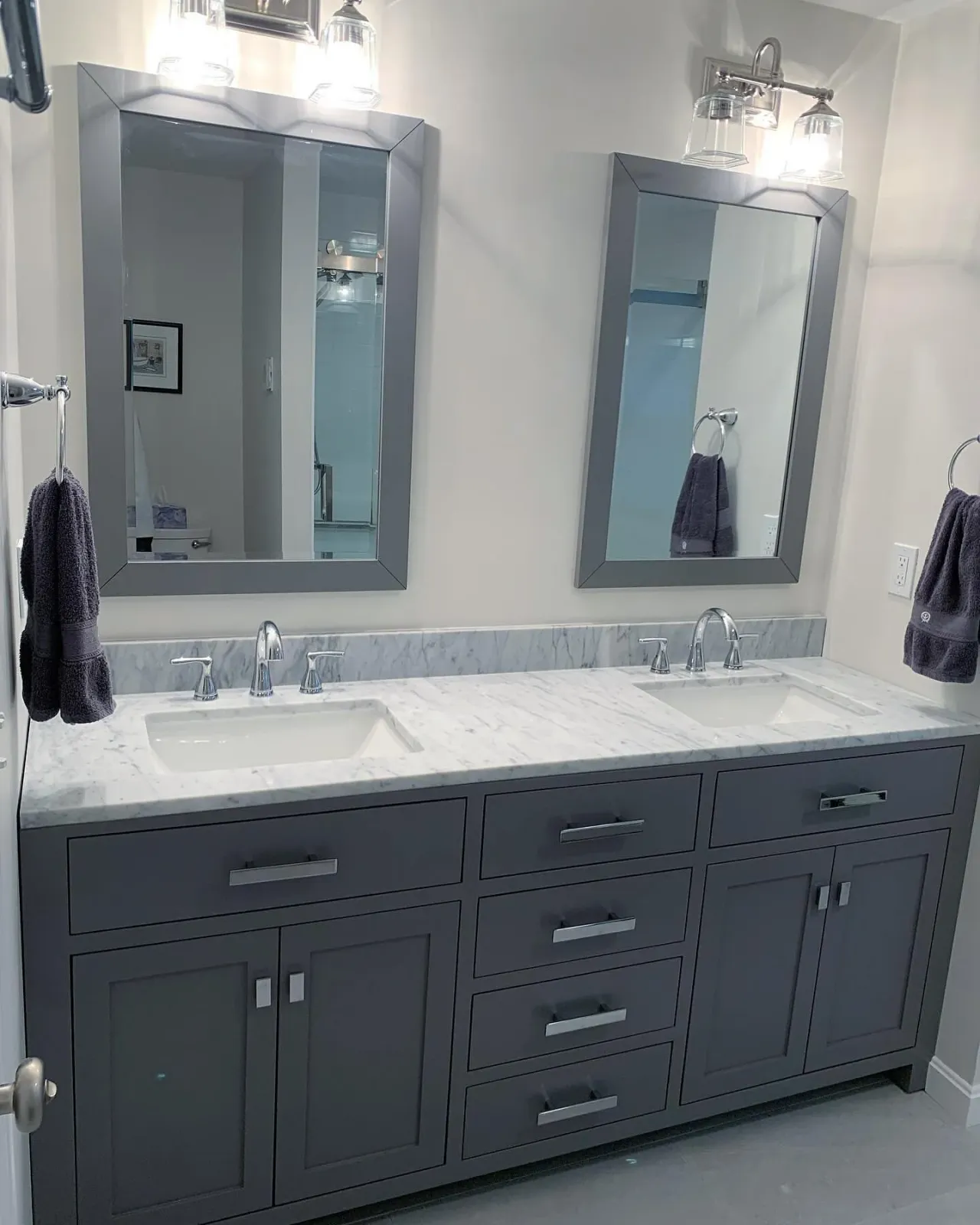 Our last project of 2022 wrapped up quite nicely! This outdated bathroom badly needed a redesign. We removed a jacuzzi tub, and even took a window out to utilize the space so that we could put a huge shower stall in. The neutral/sterile color scheme