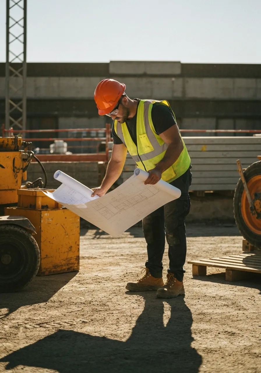 Construction professional at work