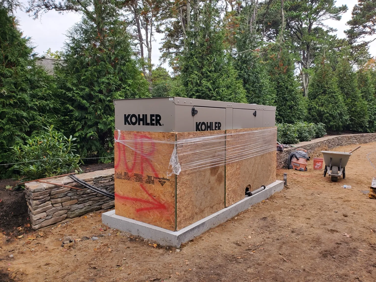 Generator installation in progress