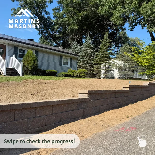 A complete front yard transformation built to improve both function and curb appeal.

This project features **Millstone pavers by Ideal**, **Salt & Pepper granite steps**, and a new retaining wall built with **Fat Face Block by Ideal**.

From managing the slope to creating a more comfortable path to the home, every detail was designed to make this entrance more functional and built to last.

#MartinsMasonry #Hardscape #Masonry