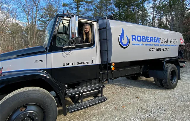 Roberge heating oil truck making a delivery