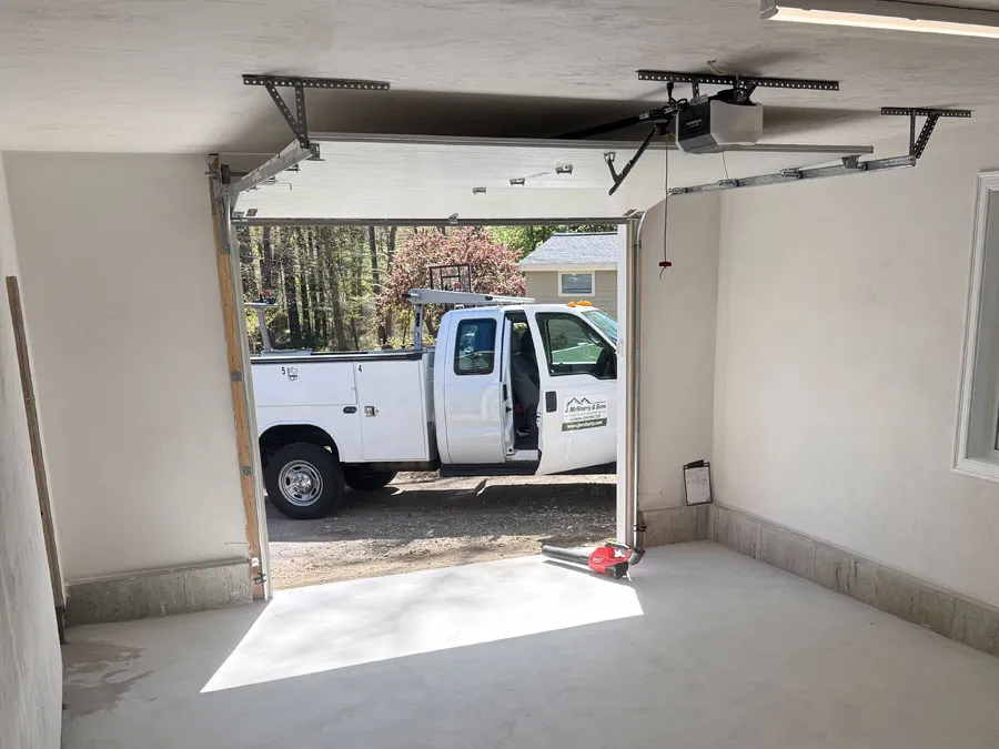 Photo of a garage addition in Hanover MA