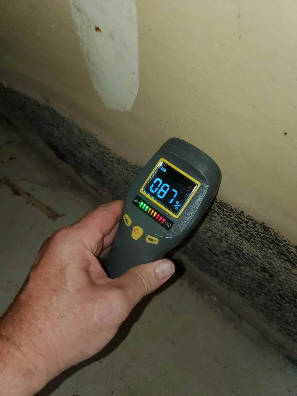 Sheetrock is usually wetter than it looks.