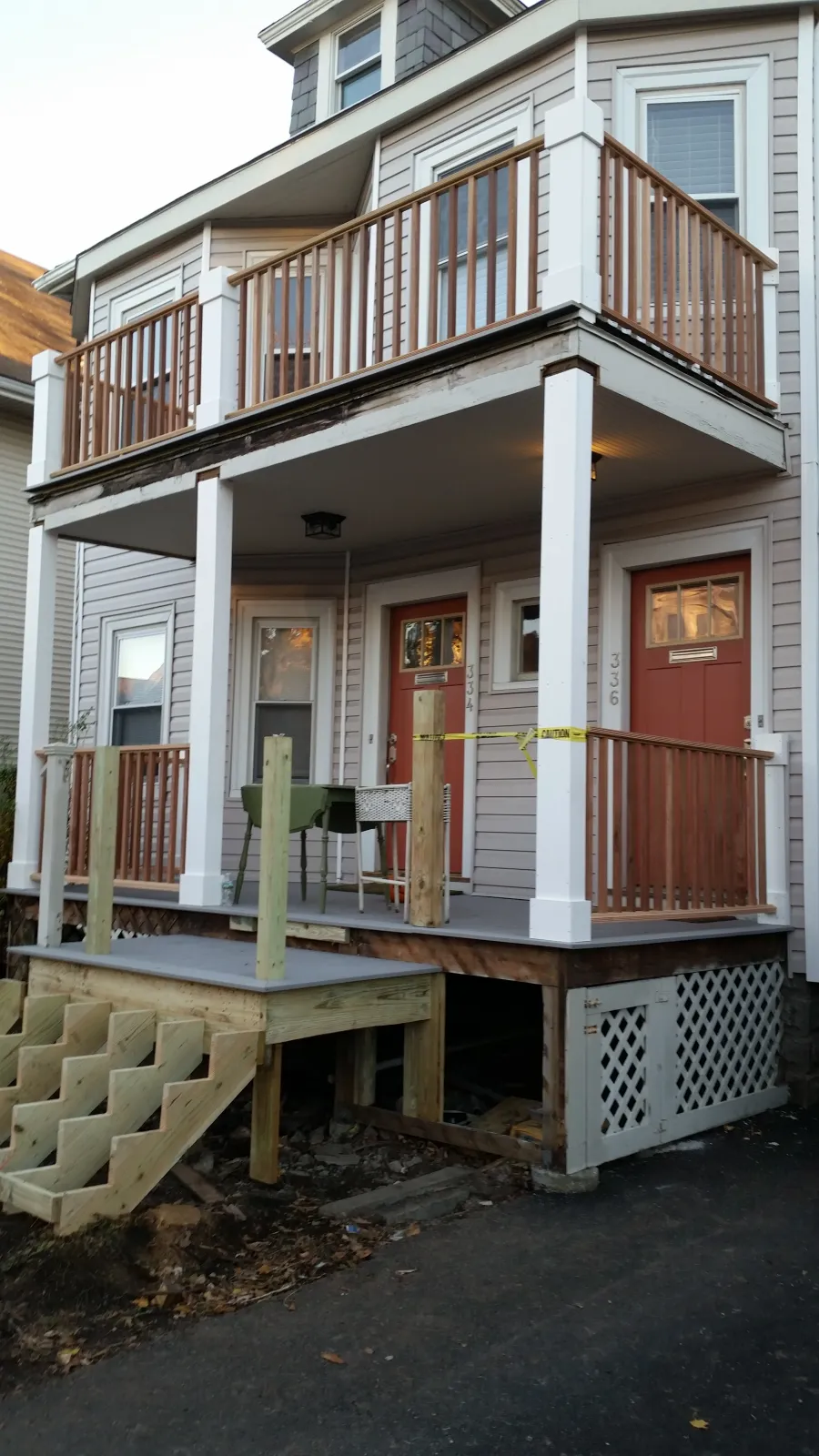 Rebuilt front porch and railings