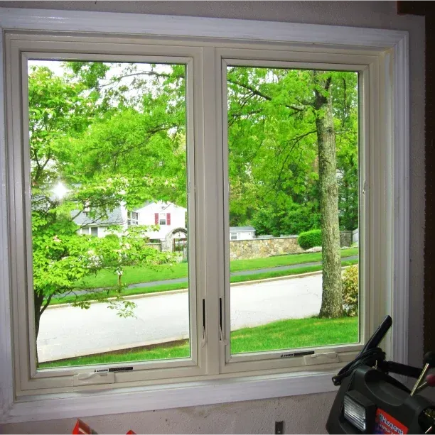 A pair of renovated casement windows
