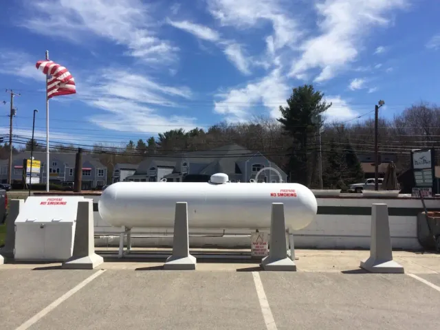The propane fill station at Fallon's Home & Hearth