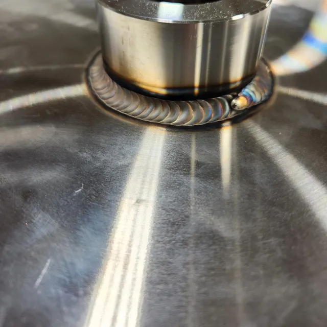Pedal to the medal on these massive stainless flanges. #stainless #sanitary #welding #gtaw
