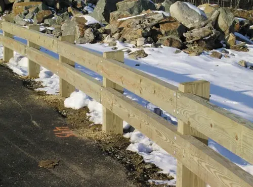 Steel-backed timber guardrail