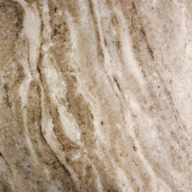 Quartz countertop with brown veining