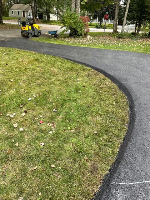 Completed asphalt paving job by Maine Pavement