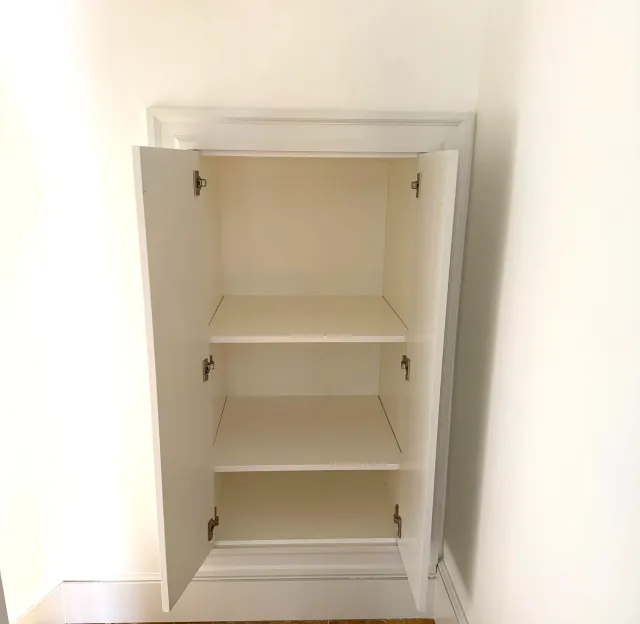 custom built in, built in wall cabinet, painted cabinet