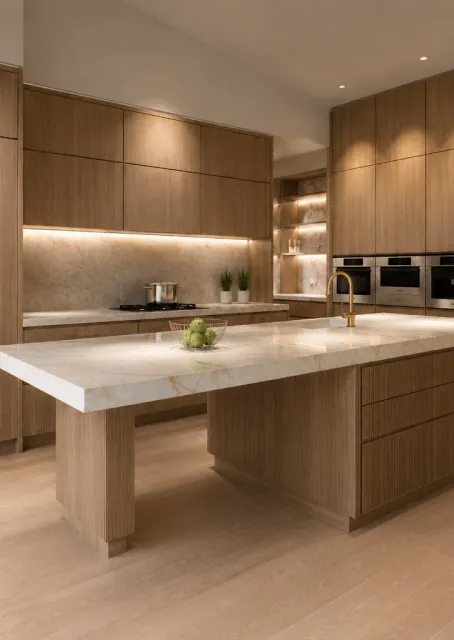 Kitchen millwork in the Swampscott waterfront residence