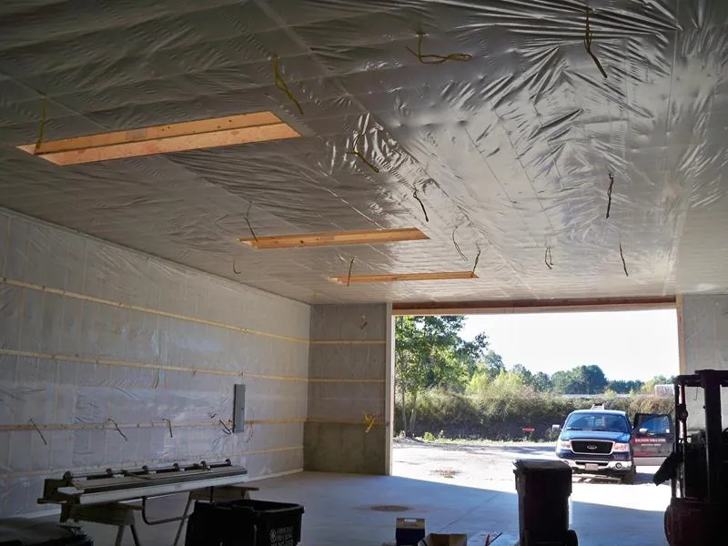 Completed insulation and vapor-barrier work on a Gauthier Insulation job