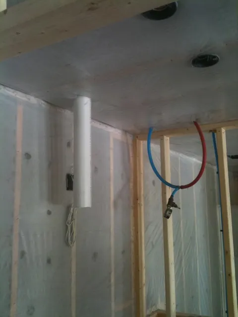 Completed insulation and vapor-barrier work on a Gauthier Insulation job