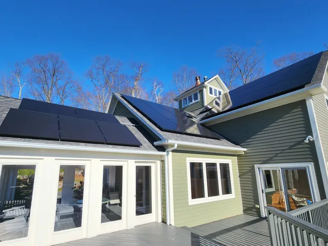 Rooftop solar panel installation in Pownal, VT by New England Solar+Green