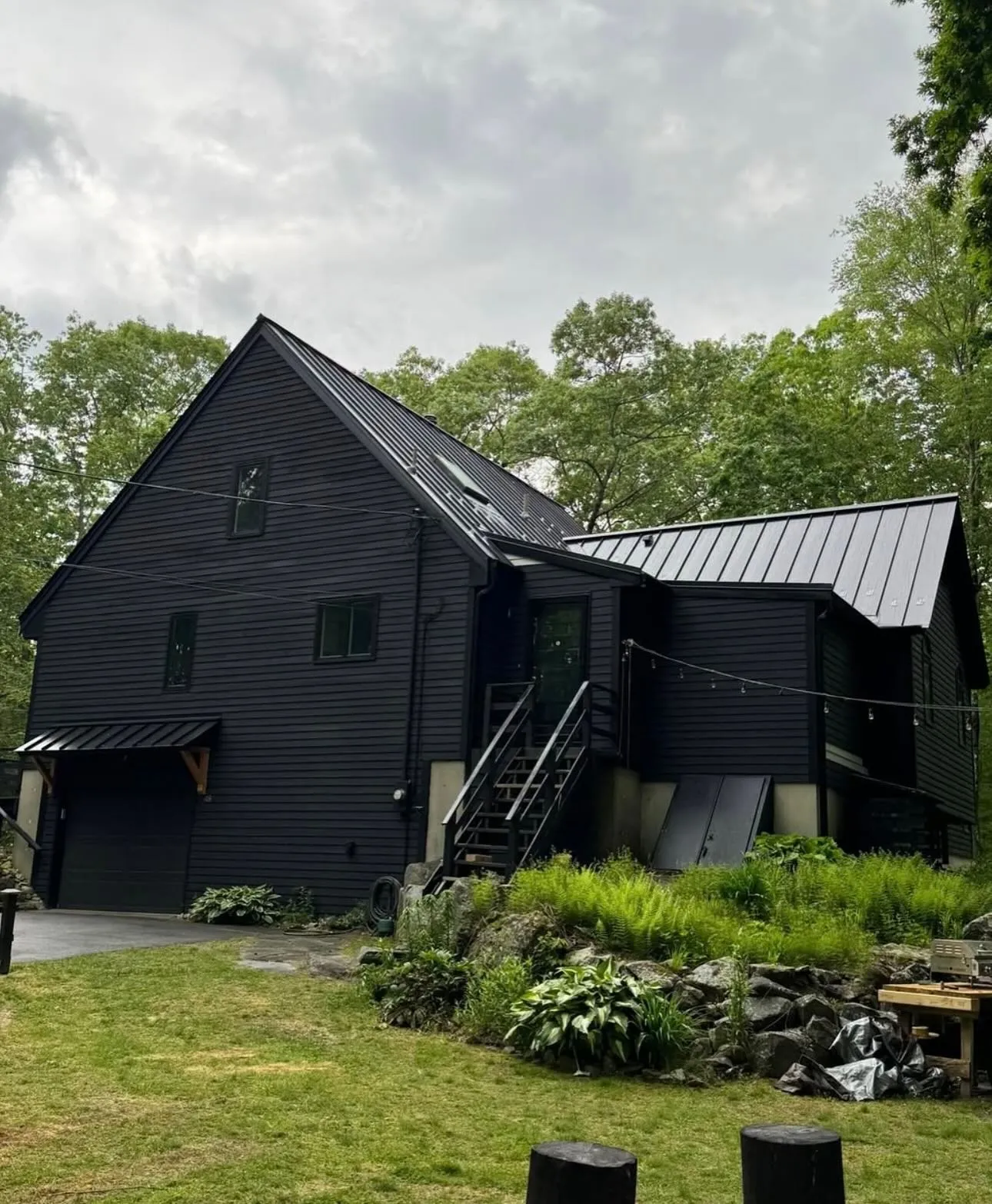 Black standing seam roof