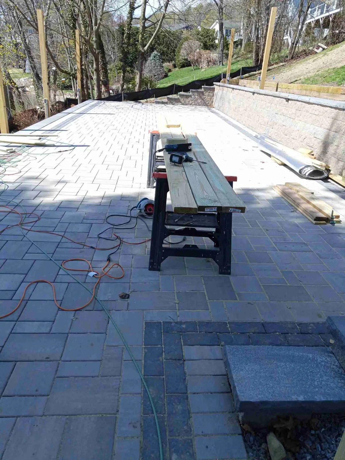 Patio installed on the King property