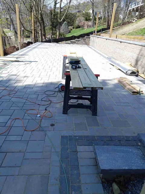 Patio installed on the King property