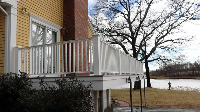 Here is a perspective view of the deck with lighting. The Ipswich River is in the background.