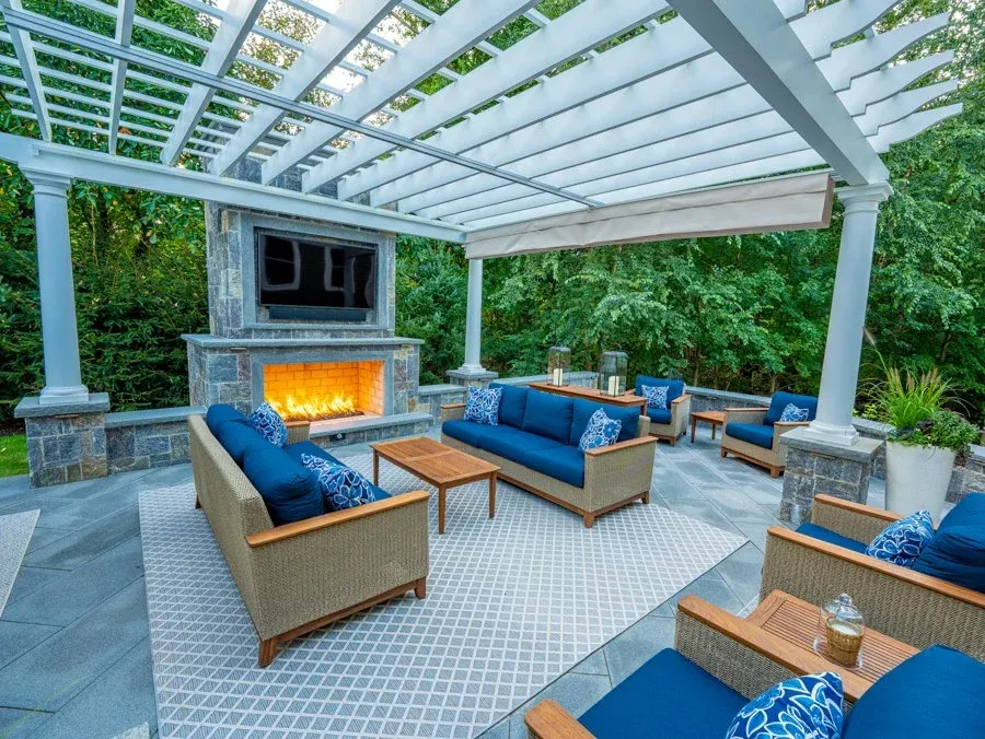 best paver patio outdoor kitchen design Natick MA