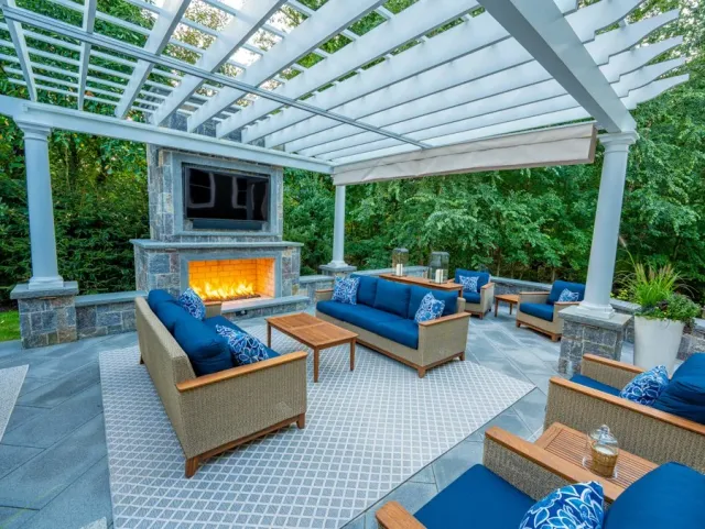 best paver patio outdoor kitchen design Natick MA