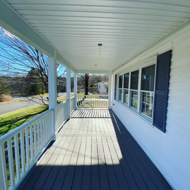 Covered porch and exterior construction completed by PBL Construction in Shelton, Connecticut