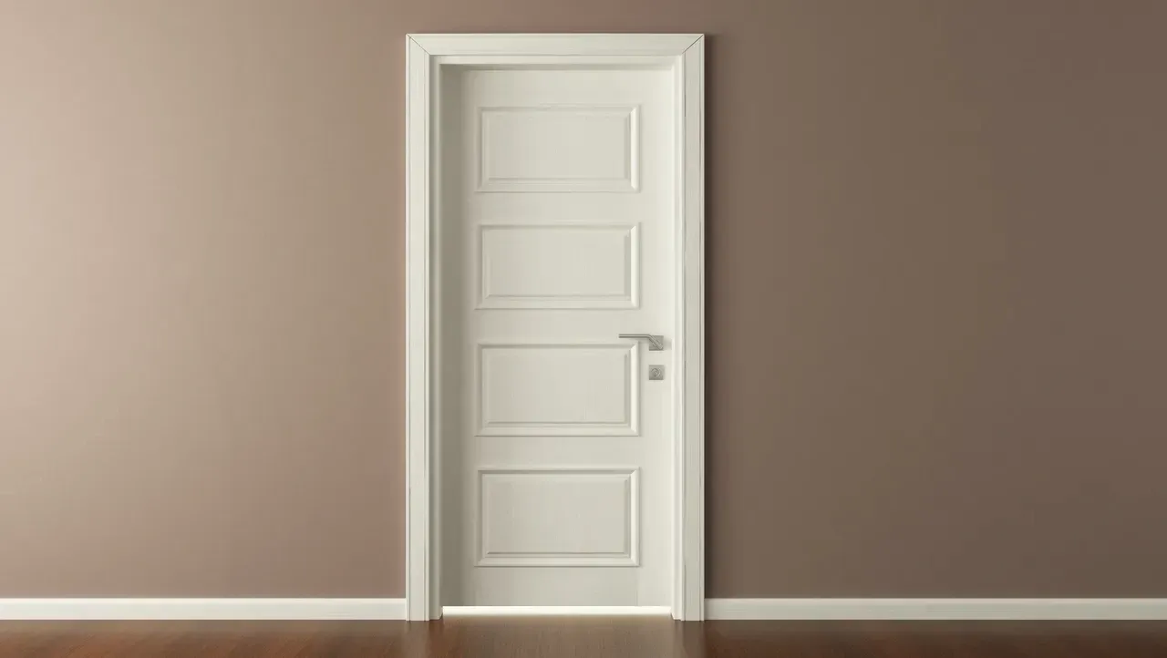 Straight Shooters Painting project of interior door and wall, available in the upper Massachusetts area.