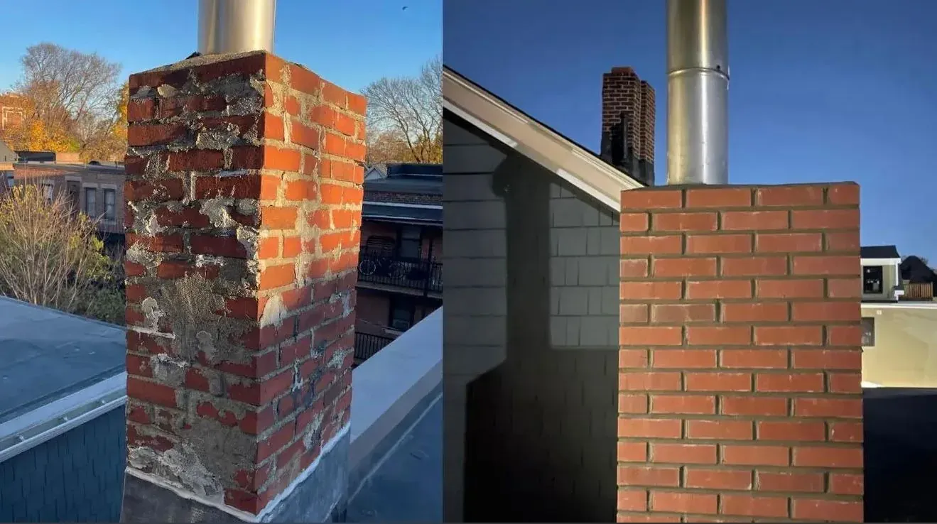 Chimney Repair — Before & After — real chimney project by Chimney Goat