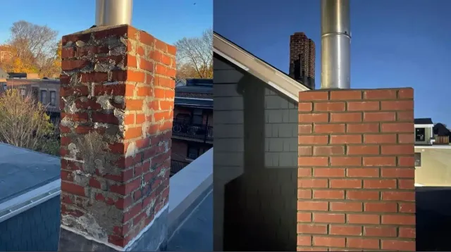 Chimney Repair — Before & After — real chimney project by Chimney Goat