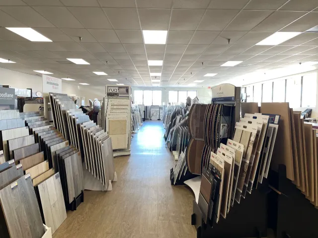 A large room filled with lots of tiles on display.