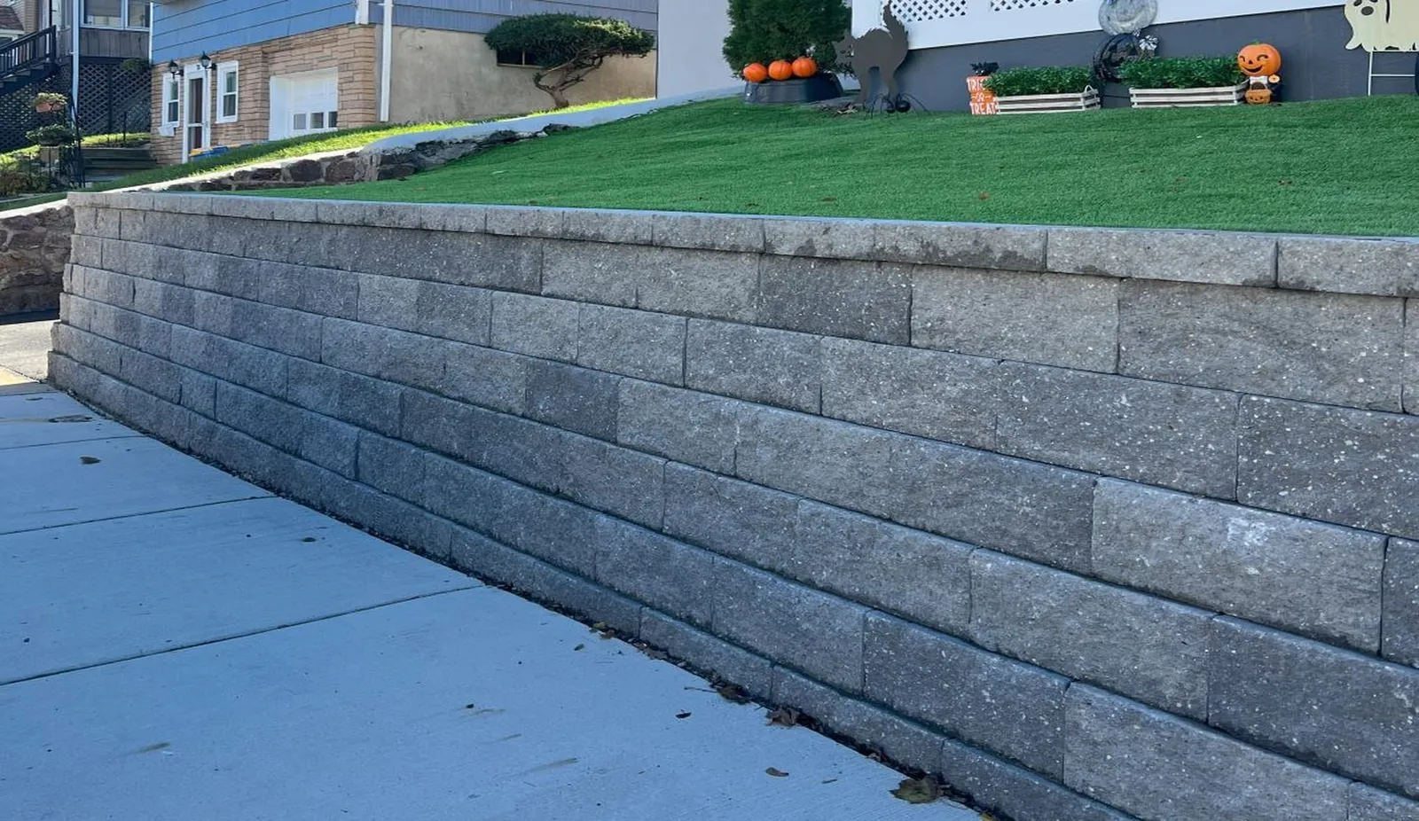 Durable retaining wall installation by Goodwood General Construction for residential and commercial properties.