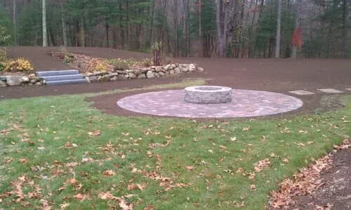 Back yard fire pit in North Attleboro, MA