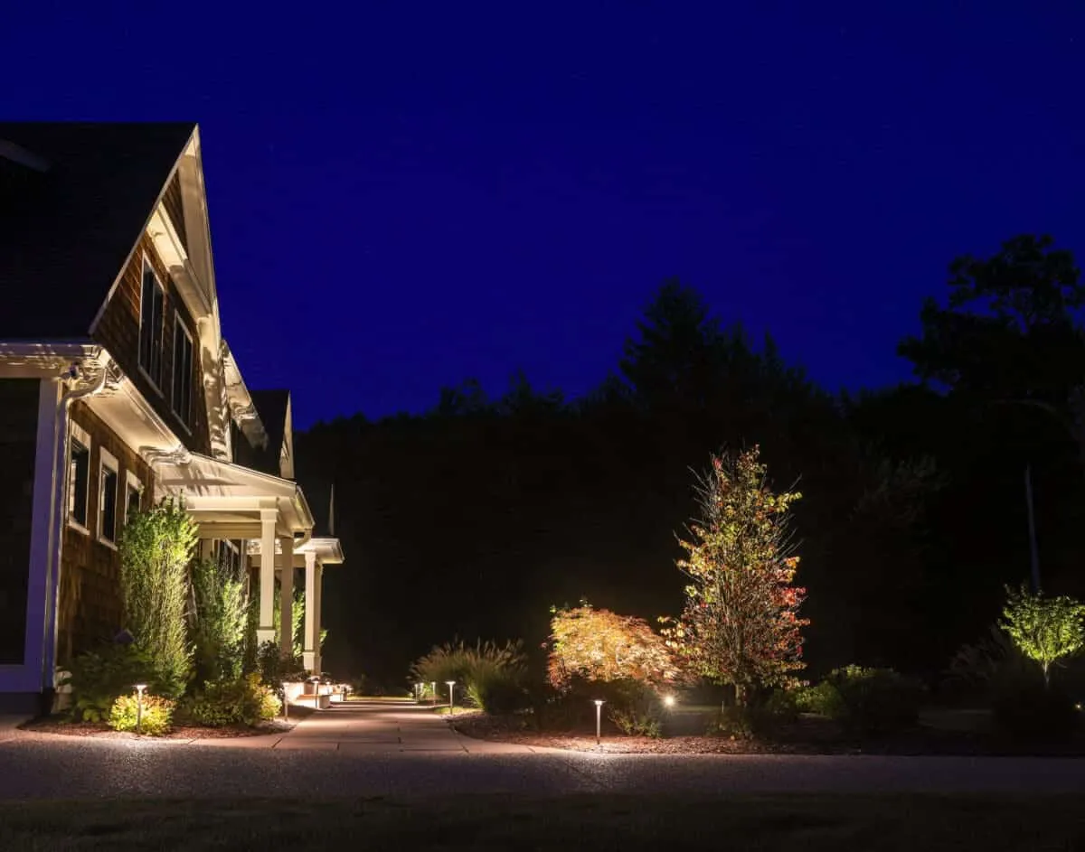 Landscape lighting project by Rainfall Irrigation