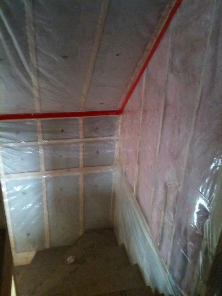 Completed insulation and vapor-barrier work on a Gauthier Insulation job