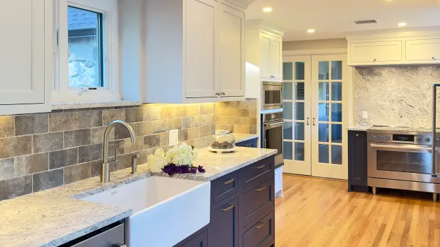 Modern kitchen with elegant design features.