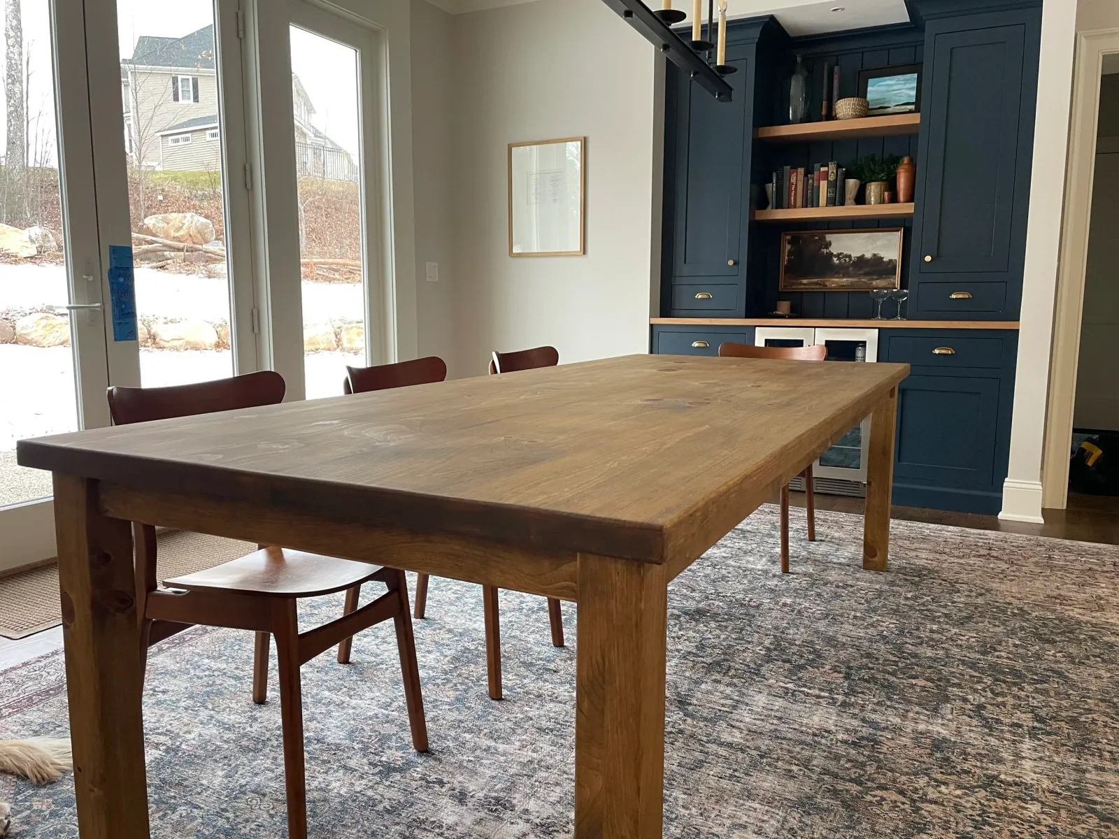 Shaker style, rustic pine dining table