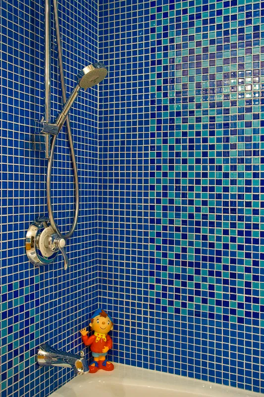 Blue Shower Remodel