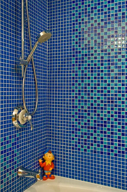 Blue Shower Remodel