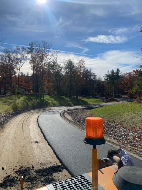 Road construction with orange traffic cone