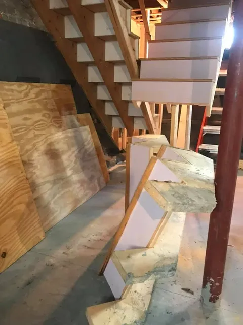 New stair construction, basement remodel