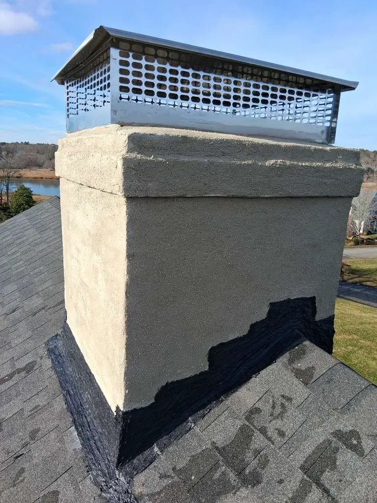 Parged crown stainless chase cover — Chimney Goat project
