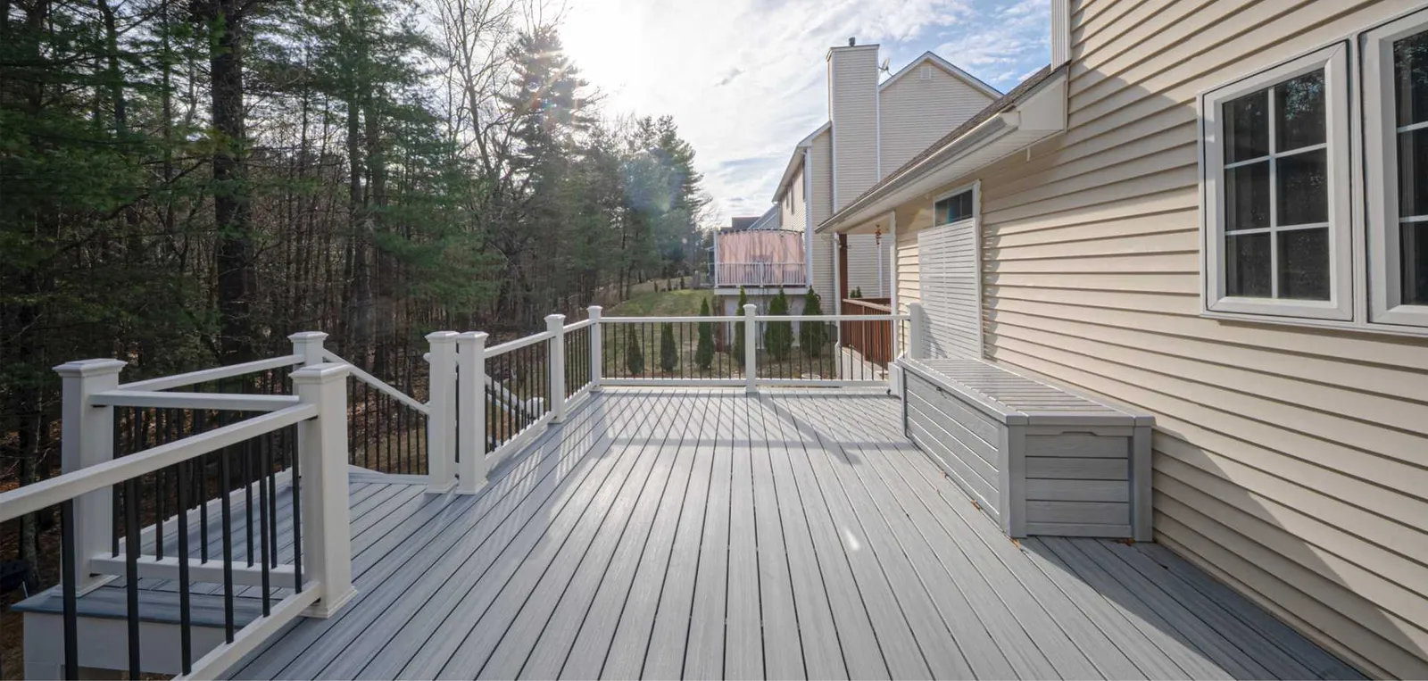 Custom deck built by Lumi Construction Management in Massachusetts