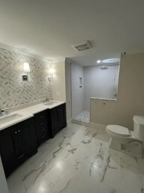 Bathroom plumbing renovation completed by South Shore Plumbing and Heating LLC in South Shore, MA