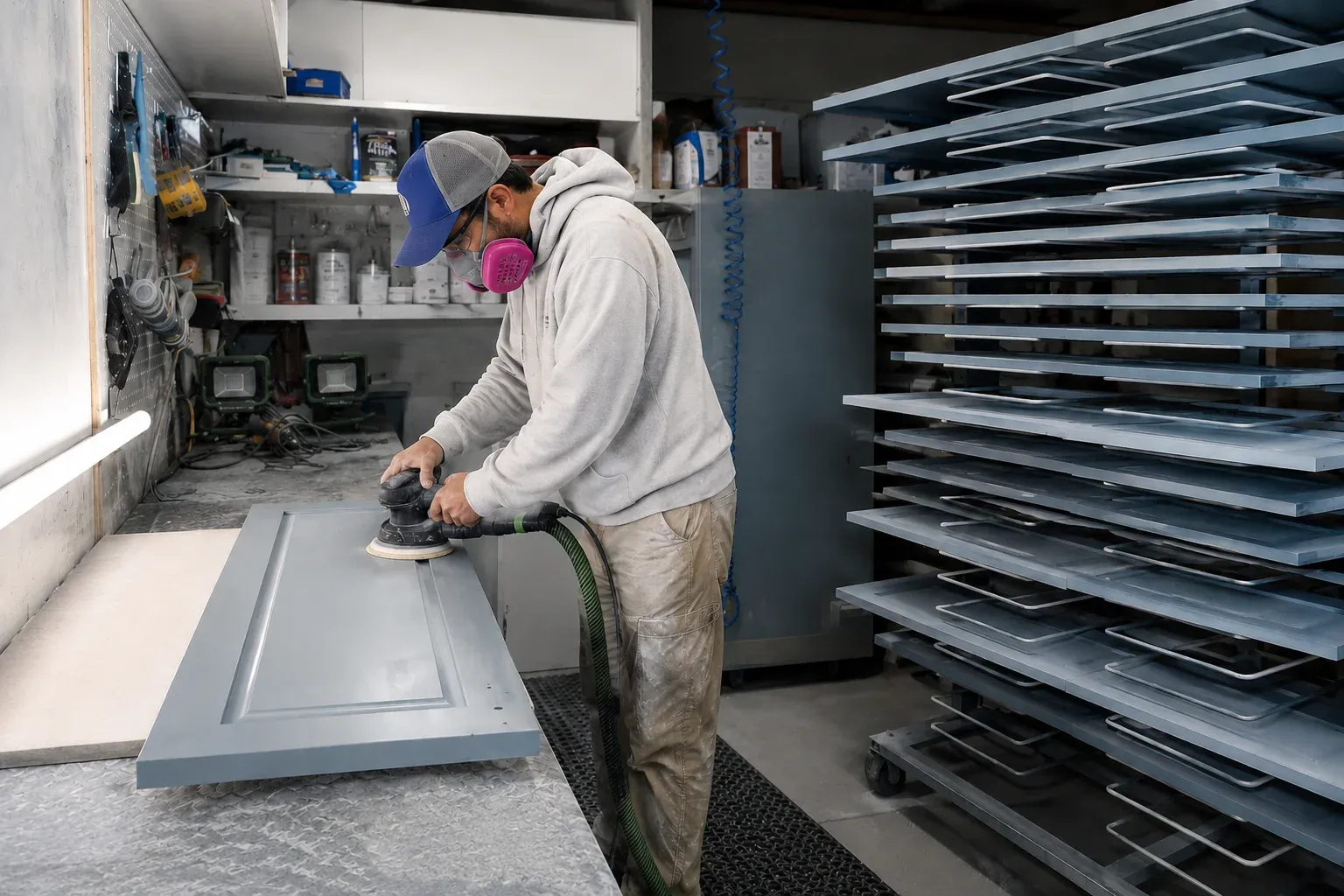 Compass Painting cabinet refinishing shop in Hyannis MA