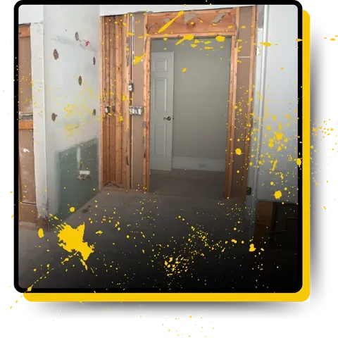 A demolished bathroom.