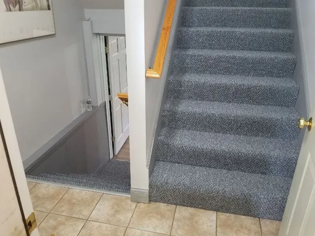 Carpeted stairs in Plymouth, NH from ADF Flooring LLC