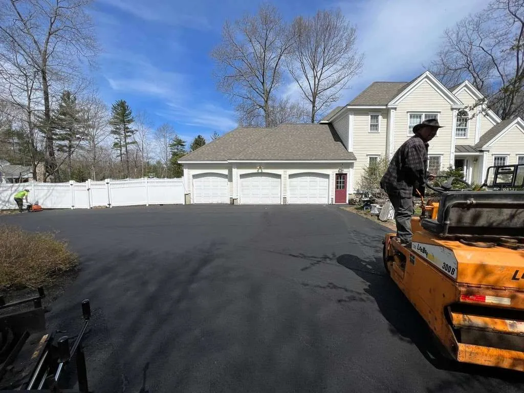 Asphalt paving in residential neighborhood